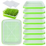 ACXFOND 10 Pack Seed Sprouter Tray Microgreens Growing Trays Nursery Tray Seed Germination Tray, Seed Sprouter Tray with Drain Holes for Growing, Bean Sprouts, Cat Grass, Wheat Grass, Mung Beans