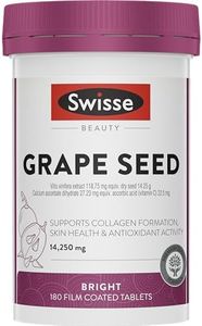 Swisse Beauty Grape Seed - Supports Collagen Formation & Skin Health - 180 Tablets