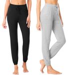 Knuffnee Lounge Pants for Women Pajama Pant Soft Sleep Bottoms Jogger Pants Black/Grey S