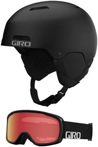 Giro Ledge Combo Pack Ski Helmet - Snowboarding Helmet with Matching Goggles Matte Black/Black Wordmark S (52-55.5CM)