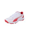 Puma Unisex-Adult 24 FH Rubber White-Red Cricket Shoe - 5 UK (10769901)