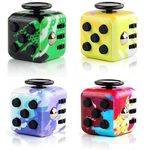 Steemjoey 4Pcs Cube Toy Fidget Toy, Anti-Stress Toy Anti-anxiety Toy, 6 Different Functional Anti-stress and Anxiety Relieving Toys for Adults and Children, Perfect for Office Classroom