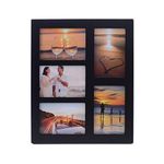 UMICAL 4x6 5-Opening Collage Picture Frame Black Wood Photo Frames for 4x6 Inch Pictures Display Made for Tabletop Stand and Wall Mounting