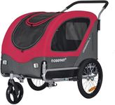 Doggyhut Large Pet Bike Trailer & Stroller for Dogs Up to 35kgs Parking Brakes (Red/Black)
