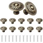 YSDMY 12 Pcs Antique Bronzy Cabinet Knobs,Vintage Cabinet Handles Cupboard Handles 30mm Retro Bronze Drawer Pull Knobs, Pull Handle for Cupboard Wardrobe Furniture Hardware