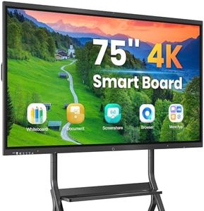75'' 4K UHD Smart Board, Interactive Digital Whiteboard, 20-Point Touchscreen, All-in-One Electronic Whiteboard for Office Classroom Home Business