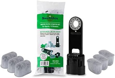 Brew Addicts Water Filter Starter Kit Replacement for Keurig 1.0 Classic Brewers | Includes Filter Holder & Keurig 1.0 Compatible Water Filters | Black (6 Pack)