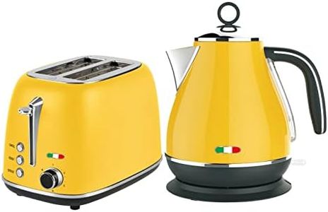 Vintage Electric 2 Slice Toaster & Kettle Combo Stainless Steel - Yellow