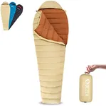 QEZER Ultralight Down Sleeping Bag for Adults 44-62 Degree F with 600 Fill Power, Compact Summer Sleeping Bag with Compression Sack for Backpacking, Hiking and Camping