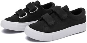 EMMA NEW YORK Toddler Sneakers for Boys and Girls, Verlco Toddler Sneakers for Girl and Boys, Non-Slip Shoes for Boys and Girls, Sneakers for Kids Velcro Dual Hook and Loops, Black, 8, Toddler