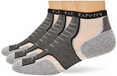 Thorlos Experia Unisex XCCU Multi-Sport Thin Padded Low Cut Sock, Black On White (3 Pack), Large