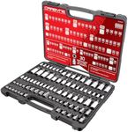 Carbyne 80-Piece Torx, SAE Hex (Allen) & Metric Hex (Allen) Bit Socket Set with 30 Super Short Bit Sockets, Cr-V Steel Sockets, S2 Steel Bits, Durable Storage Case