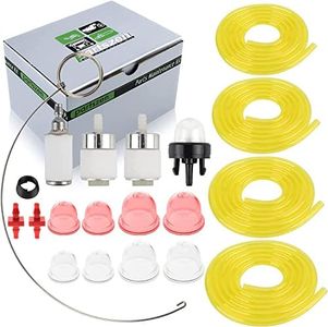 partszen AC04122 4 Feet Fuel Line Kit Primer Bulb Fuel Filter kit for Zama Craftman Ryobi Homelite Husqvarna Poulan Carburetor Chainsaw Trimmer Blower 2 Cycle Small Engine