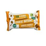 Fodilicious Cookie Buttons - Ginger Gluten Free Biscuits, Low FODMAP, Vegan Cookies, Plant Based Diet, Refined Sugar Free, Healthy, Low Calorie Snacks 30g x 12 Packs