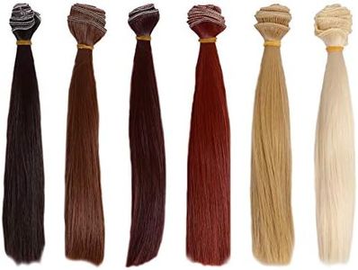 Toddmomy Doll Hair Wefts 6Pcs Doll Wig Doll Straight Hair Doll Hair Extensions Doll Making Arts Supplies DIY Doll Hair Crafts