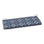 Pillow Perfect Outdoor/Indoor Woodblock Prism Bench Cushion, Blue