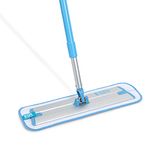 E-Cloth Deep Clean Mop, Microfibre Mop for Floor Cleaning, Great for Hardwood, Laminate, Tile and Stone Flooring, Washable and Reusable, Blue & Silver, 5 Pack