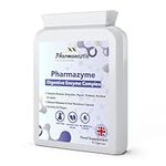 PharmaZyme Digestive Enzymes - 90 Vegan Capsules - Plant Digestive Enzyme Complex- Bromelaine, Papaine, Betaine, Protease, Amylase, Lipase & Peppermint for Indigestion - UK Manufactured