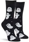 AGRIMONY Funny Halloween Socks for Women Ladies Teen Girls- Ghost Spooky Fun Cute Womens Novelty Crazy Funky Dress Crew Socks - Halloween Gifts Stockings Costumes