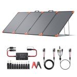 ZOUPW 200W Portable Solar Panel (Tempered Glass),Heavy-Duty Foldable Mono Solar Charger for Jackery Explorer 1000 v2/EcoFlow Delta 2/Bluetti,IP67 Waterproof Off-Grid Power for RV Camping Home Backup