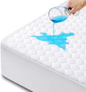 HYMOKEGE 100% Waterproof Mattress Protector Twin Size, Quilted Twin Size Bed Mattress Cover, Breathable & Noiseless Mattress Pad with Deep Pocket, Fitted 5-21" Deep