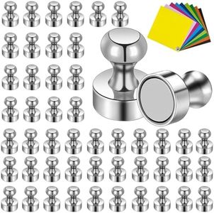 Omtofo 50 Piezas Imanes Neodimio, Imanes Potentes, 12X16mm Imanes Pizarra, Mini Imanes Nevera para Tablero Clavado, Pinboard, Pizarra Blanca, A4, Foto