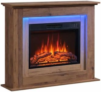 FLAMEKO Savannah Electric Fireplace with 39" surround and Realistic Flame Effect Heater Dark Bronx Oak Multiple Colours Available