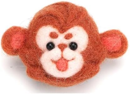 Alegend Needle Felting Kit - Monkey Brooch Making Supplies, Beginner-Friendly for Clothing Accessories, with User Instructions and Video Tutorials