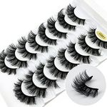 KOKAY False Eyelashes Russian Strip Lashes Faux Mink Lashes 8 Pairs DD Curl, Reusable Fluffy 3D Fake Eyelashes Thick Soft Waterproof for Gift (K001,15MM)