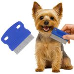 Pets&Goods Tear Stain & Flea Remover Comb Set for Dogs & Cats – Stainless Steel Eye Grooming Tool for Stains, Crust & Mucus – Gentle, Safe, Reusable – Pack of 2