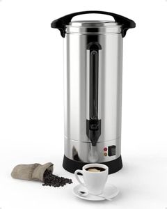 Garvee Commercial Coffee Urn 110 Cup, 16L Large Capacity Coffee Maker with Double-wall 304 Stainless Steel, Quick Brewing Coffee Dispenser for Meeting Rooms and Other Large Gatherings