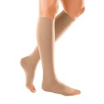 Duomed / CCL2 / Calf / Open Toe / Beige | Economic Solution for Venous Problems | Prevent Varicosis in Pregnancy | Prevents Inflamatory Venous Diseases | Medical Compression Stocking (Size L)