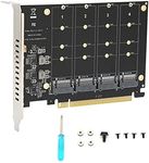 M.2 NVME SSD to PCI-E 4.0 X16 Adapter, 4 Ports M.2 NVME SSD to PCIE X16 M Key Adapter Card 4 X 32Gbps Support Hard Disk M.2 NVME Protocol SSD/M.2 PCIE Equipment