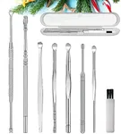 Ear Pick Ear Curette Earwax Pick Removal Tool Kit 8 Pcs, Stainless Steel Ear Hygiene Care Sets with Storage Box