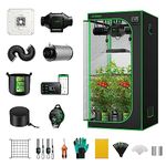 VIVOSUN GIY Smart Grow Tent System 2.7x2.7, WiFi-Integrated Grow Tent Kit, with Automate Ventilation and Circulation, Schedule Full Spectrum 150W LED Grow Light, and GrowHub E42A Controller