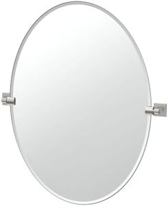 Gatco 5629LG Mode Frameless Oval Mirror, Satin Nickel