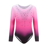 Sinoem Gymnastics Leotards for Girls Long Sleeve/Sleeveless Gradient Color Sparkle Leotard Dancing Ballet Gymnastics Athletic for Little Girl