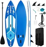 FunWater SUP Inflatable Stand Up Paddle Board 10'x31''x6'' Ultra-Light Inflatable Paddleboard with ISUP Accessories,Fins,Adjustable Paddle, Pump,Backpack, Leash