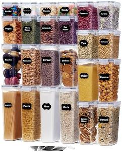 Lifewit Contenitori Ermetici per la Conservazione degli Alimenti con Coperchi Universali 24 pezzi, Contenitori per Alimenti con Etichette e Pennarello Cancellabile per Organizzare Cereali, senza BPA