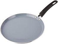 MasterClass Eco Induction Crepe/Pancake Pan with Healthier Chemical Free Non Stick, Aluminium/Iron, Black/Blue, 24 cm