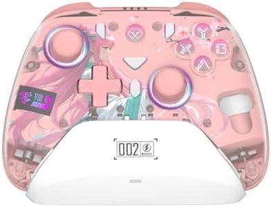 BLESSOURCE PC Controller,Bluetooth Controller with Hall Triggers,Hall Joysticks,RGB Light,for PC/Switch/iOS/Android 1000mAh with Charging Dock.