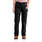 Carhartt Women's Rugged Flex Loose Fit Canvas Work Pant, Black, W10