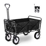 Garden Trolley with Wheels Heavy Duty Foldable Pull Wagon Hand Cart Collapsible Garden Cart Folding Camping Cart Festival Trolley for Beach, Camping, Weeding and Outdoor, 90 X 50 X 100cm, 150Kg Max