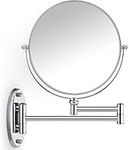 Magnifying Two Sided Vanity Makeup Mirror, 8 inch, Wall Mount, Round, Chrome, for Bathroom Bedroom Shaving