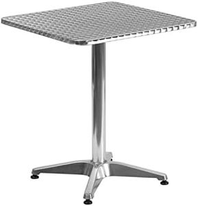 Flash Furniture Mellie 23.5'' Square Aluminum Indoor-Outdoor Table with Base, 23.5"D x 23.5"W x 27.5"H