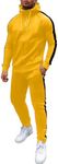 COOFANDY Yellow Tracksuit Men 2 Piece Casual Athletic Loungewear Sets Warm Mens Athletic Suit Winter Sweatpants And Top