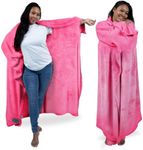 Adult Wearable Blanket with Sleeves - Wearable Blanket Adult - Wearable Blankets for Women - Cozy Gifts for Women and Men, Gifts for Girlfriend - Gifts for Mom - Birthday Gifts for Women Hot Pink