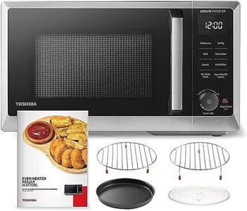 TOSHIBA 6-in-1 Inverter Countertop Microwave Oven Healthy Air Fryer Combo, MASTER Series, Air Fryer, Broil, Convection, Speedy Combi, Even Defrost, Sound On/Off 27 Auto Menu Stainless Steel