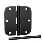 Pack of 18 Black Door Hinge 3.5 inch Matte Black Door Hinges - goldenwarm Interior Door Hardware Iron Hinges 3.5'' x 3.5'' Bi-Fold Butt Hinges, 5/8 inch Radius Corners