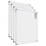 Pragati Systems® Genius Melamine (Non-Magnetic) Whiteboard for Office, School & Teaching (GWB90120) with Lightweight Aluminium Frame | Dry Erase White Marker Board for Writing | 3x4 Feet (Pack of 4)